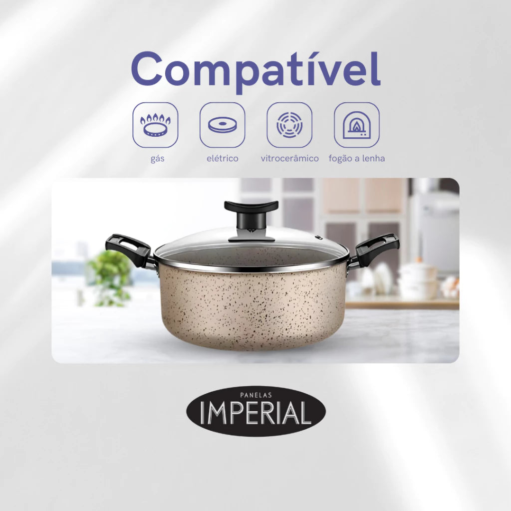 Conjunto De Panelas 10 Peças Antiaderente Caçarola Frigideira Fervedor Cor Coffee Cappuccino + Talheres